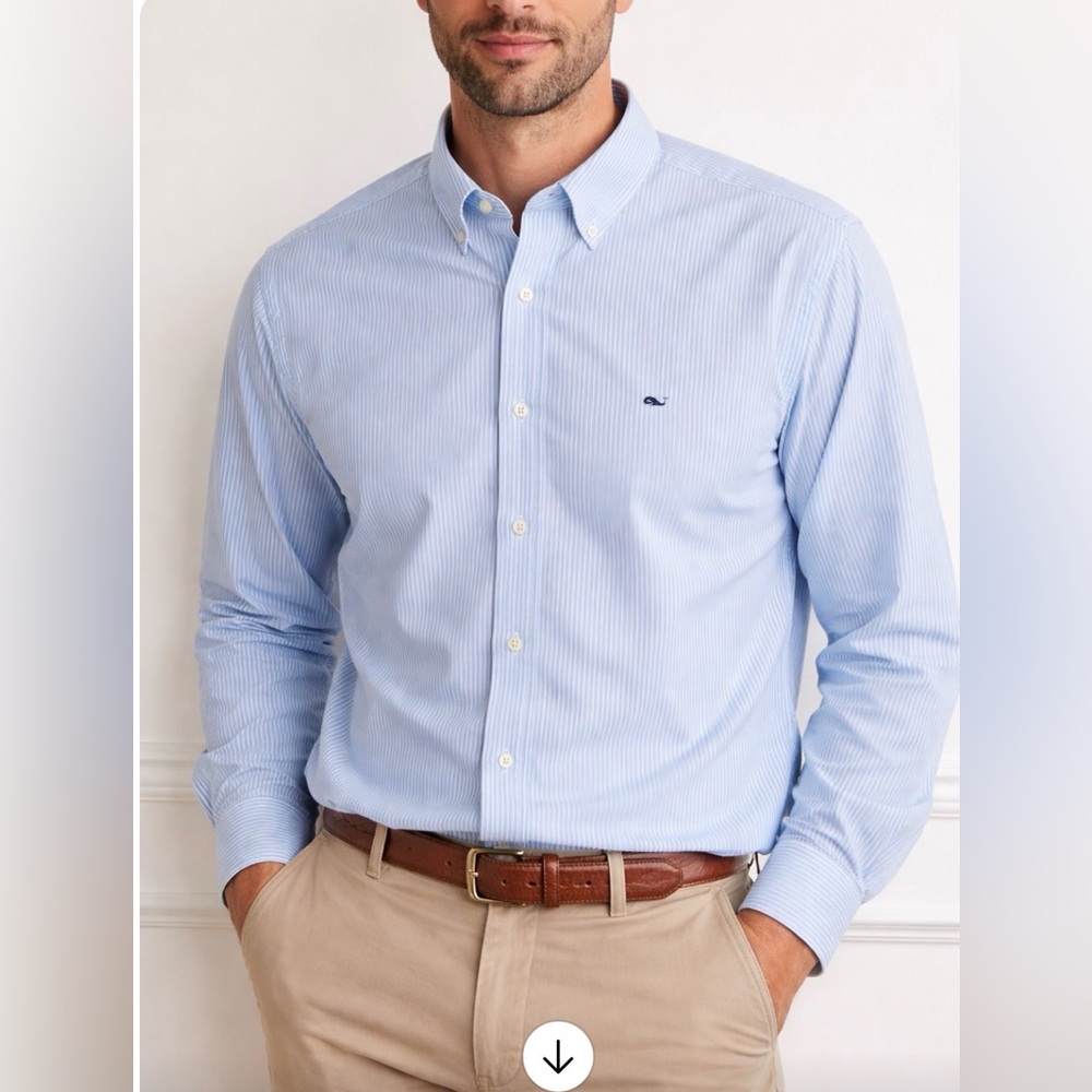 Vineyard Vines Light Blue Striped Button Down Shirt